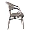 COSTA Πολυθρόνα Dining Αλουμινίου, Απόχρωση Antique Grey - Textilene Μπεζ - 58x57x83cm