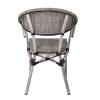 COSTA Πολυθρόνα Dining Αλουμινίου, Απόχρωση Antique Grey - Textilene Μπεζ - 58x57x83cm