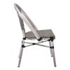 COSTA Καρέκλα Dining Αλουμινίου, Απόχρωση Antique Grey -Textilene Μπεζ - 50x55x85cm