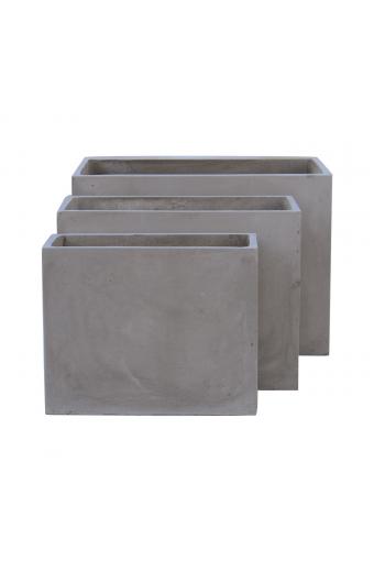 FLOWER POT-2  Set 3 τεμαχίων Cement Grey - 50x20x40 - 60x30x45 - 70x40x50