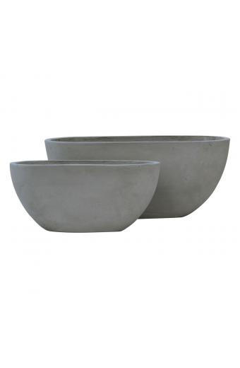 FLOWER POT-4  Set 2 τεμαχίων Cement Grey - 56x27x26cm - 76x34x32cm