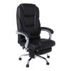BF8550 Massage Relax Πολυθρόνα Γραφείου Διευθυντή, Βάση Χρώμιο με Υποπόδιο, Pu  Μαύρο - 68x64-135x118/127cm
