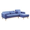 BACKER Καναπές - Κρεβάτι Σαλονιού - Καθιστικού Γωνία Αναστρέψιμη Ύφασμα Μπλε