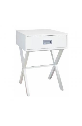 WICK Κομοδίνο Άσπρο Λάκα MDF - 40x40x55cm