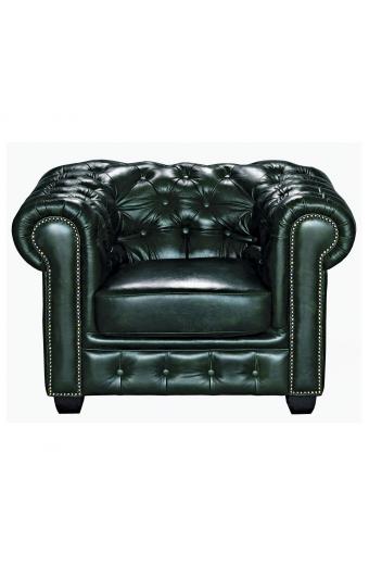 CHESTERFIELD Birmingham Πολυθρόνα Σαλονιού Καθιστικού,Δέρμα Antique Green - 103x92x72cm