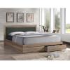 LIFE Κρεβάτι Διπλό με Συρτάρια για Στρώμα 160x200cm - Sonoma Κεφαλάρι - Pvc Σκούρο Γκρι