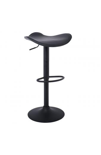 SADDLE Σκαμπό BAR, Μέταλλο Βαφή Μαύρο, Pvc Μαύρο, Ρύθμιση Ύψους, Περιστρεφόμενο - 45x43x58/64-79/85cm
