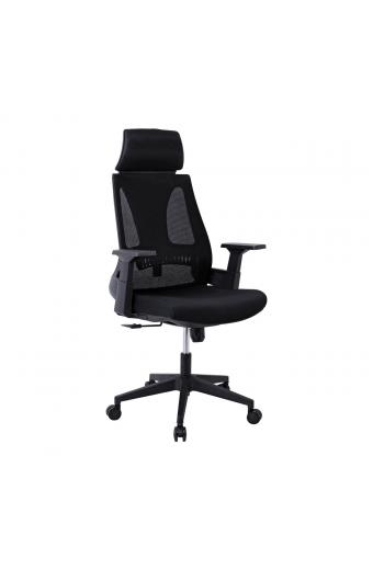 BF8750 Πολυθρόνα Γραφείου Διευθυντή, Mesh Μαύρο, Ύφασμα Μαύρο - 65x64x117/127cm