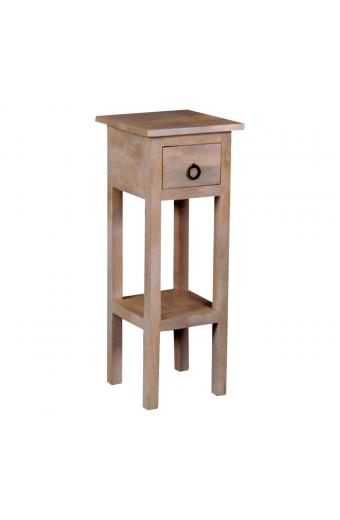 CLASSIC Stand - Τραπεζάκι Βοηθητικό Η.65cm, 1 Συρτάρι, Ξύλο Ακακία Φυσικό - 25x25 H.65cm