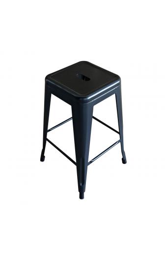 RELIX Σκαμπό Bar H.65cm, Στοιβαζόμενο, Μέταλλο Βαφή Μαύρο - 42x42 H.65cm