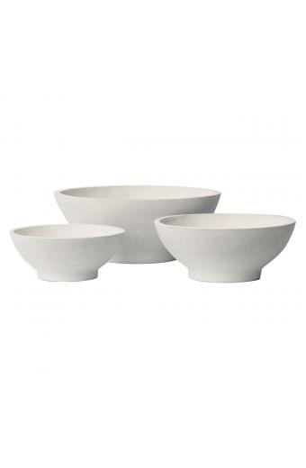 FLOWER POT-9  Set 3 τεμαχίων Απόχρωση Milk White - Φ45x18 - Φ55x22 - Φ74x30cm