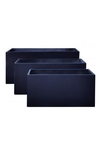 FLOWER POT-12 Set 3 τεμαχίων: 80x40x40cm + 100x45x45cm + + 122x55x55 Απόχρωση Dark Grey - Set 3 τεμαχίων