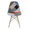 ART Wood Καρέκλα Τραπεζαρίας, Πόδια Οξιά, Κάθισμα PP με Ύφασμα Patchwork