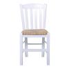 CASA Καρέκλα Οξιά Βαφή Εμποτισμού Λάκα Άσπρο, Κάθισμα Ψάθα