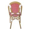 PARIS Καρέκλα Bistro, Αλουμίνιο Φυσικό, Wicker Άσπρο - Κόκκινο, Στοιβαζόμενη