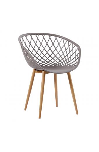 REX Πολυθρόνα Μέταλλο Βαφή Φυσικό, PP-UV Sand Beige (εκτός συσκευασίας) - 62x56x80cm