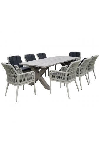 ALLEY Τραπέζι Dining Κήπου-Βεράντας ALU Grey - 220x94x72cm