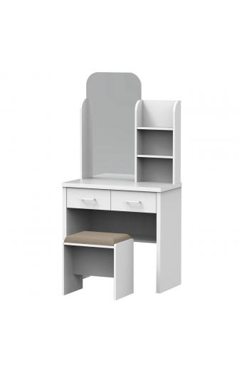CALIBER Set Τουαλέτα + Σκαμπό Απόχρωση Άσπρο - 80x39x155cm