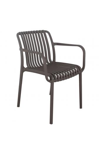 MODA Πολυθρόνα-Pro Στοιβαζόμενη, PP-UV Protection Απόχρωση Mocha - 57x58x80cm