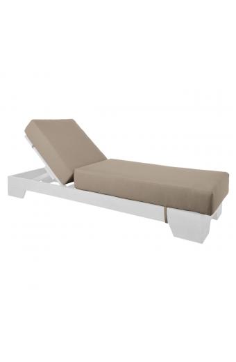 VERANO Μαξιλάρι Ξαπλώστρας (B) Ύφ.Cappuccino Water Repellent με Φερμουάρ - Velcro - 208(76+132)x69/20cm