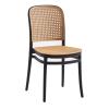 FLORENCE Καρέκλα PP Μαύρο, PP Rattan Μπεζ, Στοιβαζόμενη - 41x41x83cm