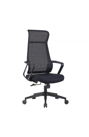 BF2990  Πολυθρόνα Γραφείου Διευθυντή, Mesh Μαύρο, Ύφασμα Μαύρο - 73x67x118/128cm