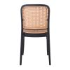 FLORENCE Καρέκλα PP Μαύρο, PP Rattan Μπεζ, Στοιβαζόμενη - 41x41x83cm