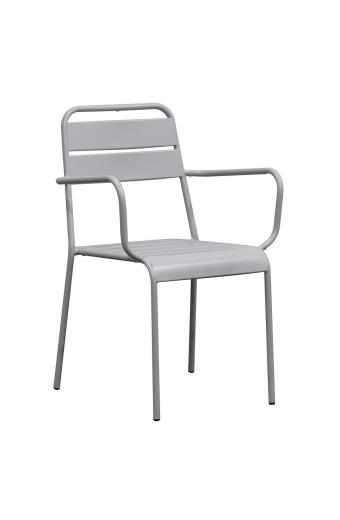 BRIO Πολυθρόνα-Pro Στοιβαζόμενη, Μέταλλο Βαφή Cool Grey 4C - 57x58x84cm