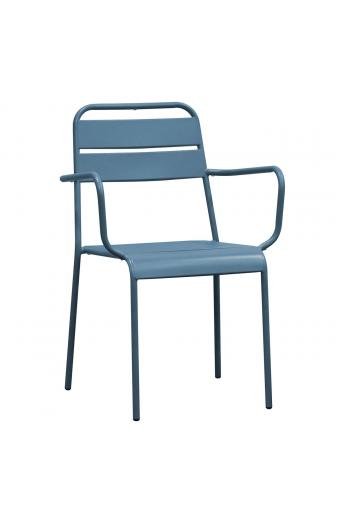 BRIO Πολυθρόνα-Pro Στοιβαζόμενη, Μέταλλο Βαφή Sandy Blue 5415C - 57x58x84cm