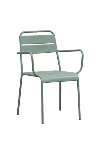 BRIO Πολυθρόνα-Pro Στοιβαζόμενη, Μέταλλο Βαφή Sandy Green 5635C - 57x58x84cm