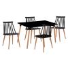 LAVIDA-ART Τραπεζαρία: Τραπέζι 120x80 Οξιά/MDF + 4 Καρέκλες Μέταλλο Βαφή Φυσικό PP Μαύρο - Table:120x80x73 Chair:43x48x77