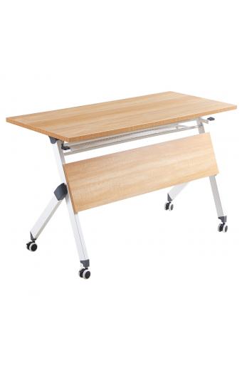 UNIT Γραφείο Η/Υ, Μέταλλο Βαφή Άσπρο, Melamine Απόχρωση Sonoma - 120x55x75cm
