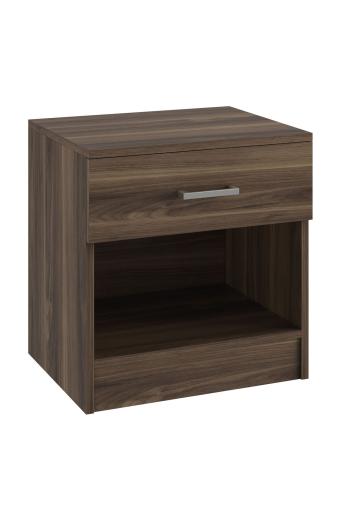 LIFE-W Κομοδίνο με 1 Συρτάρι, Απόχρωση Καρυδί - 45x35x47cm
