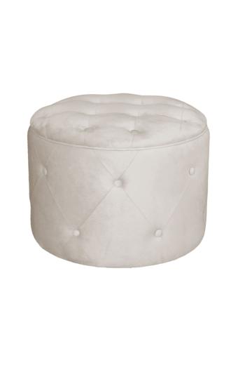 TRAVIS Σκαμπό Αποθηκευτικό, Ύφασμα Velure Απόχρωση Cappuccino - Φ60cm H.45cm