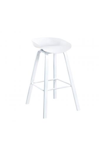 PENT Σκαμπό Bar, Μέταλλο Βαφή Άσπρο, PP Άσπρο - 49x52x72/84cm