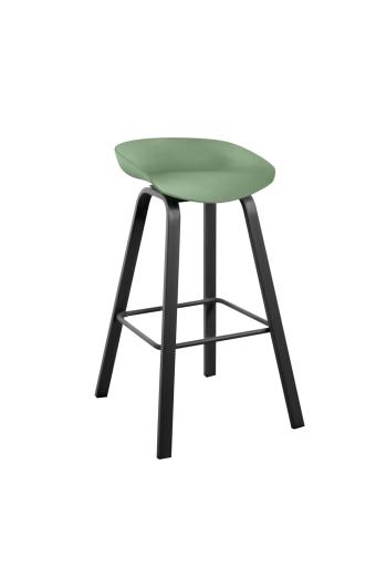 PENT Σκαμπό Bar, Μέταλλο Βαφή Μαύρο, PP Πράσινο - 49x52x72/84cm