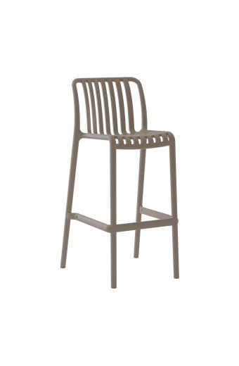MODA Σκαμπό Bar Στοιβαζόμενο PP - UV Protection, Απόχρωση Mocha - 38x47x75/102cm