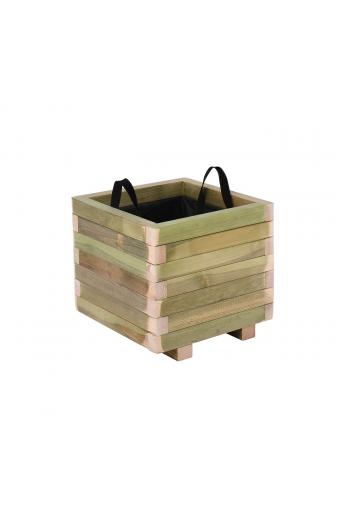 FLOWER POT WOOD Γλάστρα, Εμποτισμού Pine, Απόχρωση Φυσικό, 30x30x32cm - 30x30x32cm