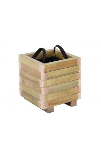 FLOWER POT WOOD Γλάστρα, Εμποτισμού Pine, Απόχρωση Φυσικό, 40x40x36cm - 40x40x36cm