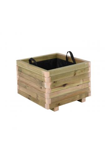FLOWER POT WOOD Γλάστρα, Εμποτισμού Pine, Απόχρωση Φυσικό, 50x50x36cm - 50x50x36cm