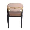 OLIVE Πολυθρόνα Μέταλλο Βαφή Μαύρο-Gold, Pu Μπεζ-Cappuccino - 53x53x80cm