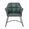 POLLY Πολυθρόνα Μέταλλο Βαφή Μαύρο, Ύφασμα Suede Olive Green - 67x64x82cm