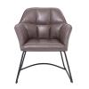 POLLY Πολυθρόνα Μέταλλο Βαφή Μαύρο, Ύφασμα Suede Cappuccino - 67x64x82cm