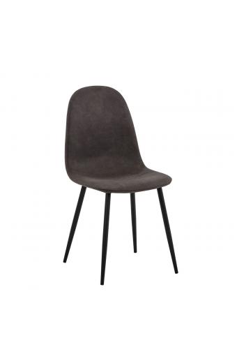CELINA Καρέκλα Μέταλλο Βαφή Μαύρο, Ύφασμα Suede Γκρι - 45x54x85cm