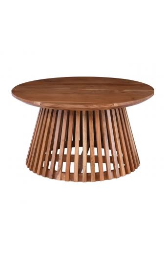 RIM Τραπέζι Σαλονιού, Ξύλο Ακακία Φυσικό - Φ80cm H.43cm