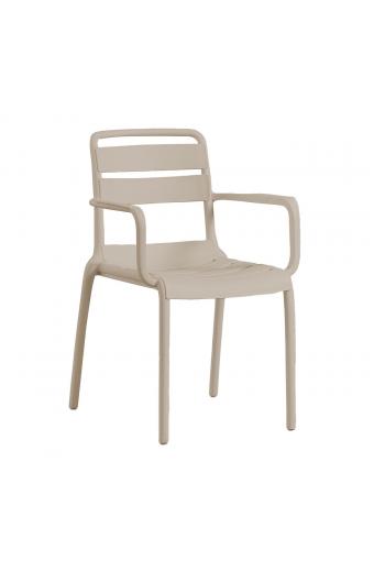 SERENATA Πολυθρόνα Στοιβαζόμενη, PP-UV Cappuccino - 54x58x81cm