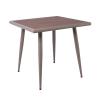 SERRANO Set Κήπου: Τραπέζι + 4 Πολυθρόνες, Μέταλλο Βαφή Sand Beige, Polywood Καρυδί - Table:80x80x74 Chair:56x64x88