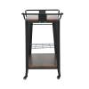 RELIX Trolley Bar-Pro Μέταλλο Βαφή Μαύρο, MDF Απόχρωση Καρυδί - 86x51x86cm