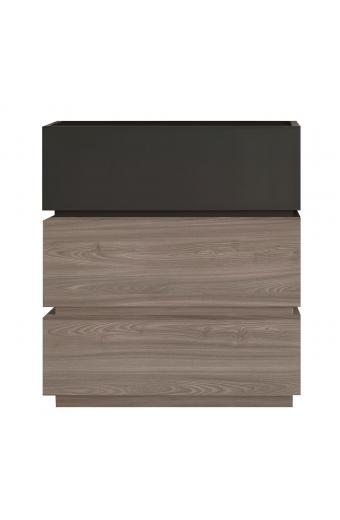 VANITY Συρταριέρα 3 Συρτάρια Αποχρώσεων Sonoma Oak & Grey, με Αποσπώμενα χρωματικά Μέρη - 60x40x66cm