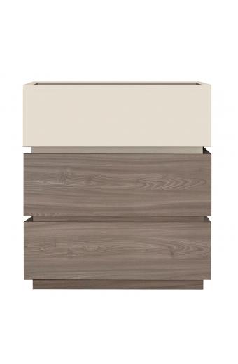 VANITY Συρταριέρα 3 Συρτάρια Αποχρώσεων Sonoma Oak & Cream, με Αποσπώμενα χρωματικά Μέρη - 60x40x66cm